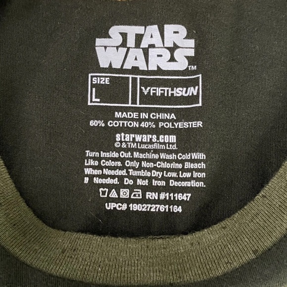 Star Wars FIFTH SUN green T-shirt Green Size L - Picture 4 of 7